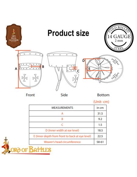 Elmo cavaliere templare XIII secolo,...