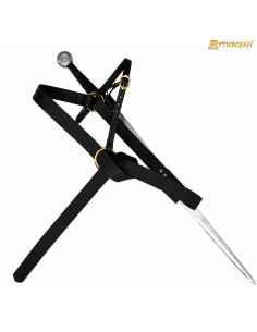 Fodero in pelle per spade modello Geralt, nero
