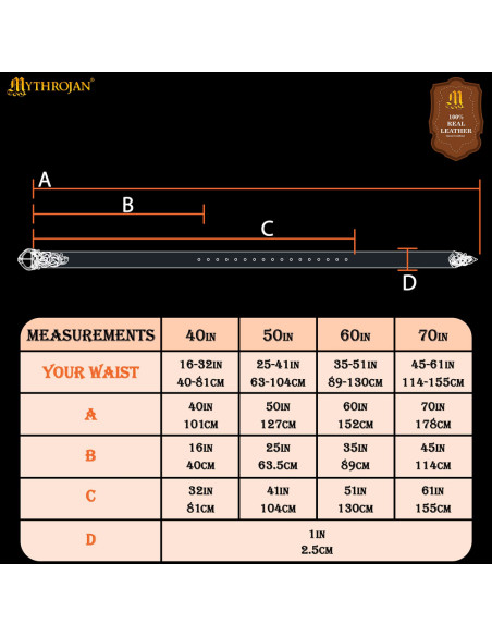 Cintura vichinga in pelle Midgard...
