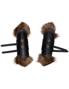 Gambali vichinghi in pelle modello Jotun, colore nero