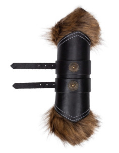 Gambali vichinghi in pelle modello Jotun, colore nero 2