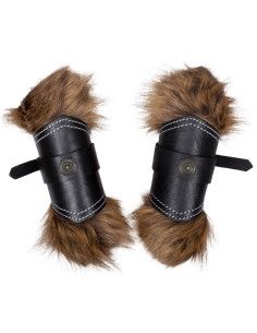 Bracciali vichinghi in pelle modello Jotun, colore nero