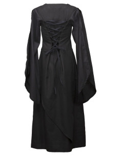 Abito medieval in cotone modello Galatea, colore nero 2