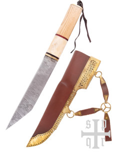Coltello Sax Vichingo in acciaio Damasco