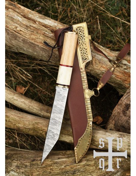 Coltello Sax Vichingo in acciaio Damasco Coltello Sax Vichingo in acciaio Damasco