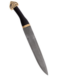 Daga Seax con lama in acciaio damascato (512 strati) 2