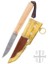 Coltello Vichingo Gotland, lama in acciaio Damascus (256 strati)