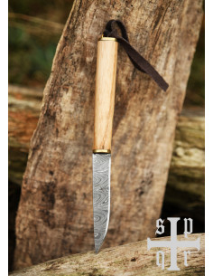 Coltello Vichingo Gotland, lama in acciaio Damascus (256... 2