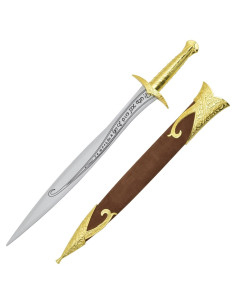 Daga Frodo del Signore degli Anelli dorata, lama Bambù