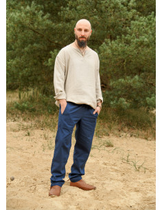 Pantaloni medievali Hagen in blu 2