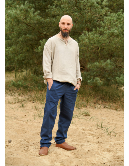 Pantaloni medievali Hagen in blu