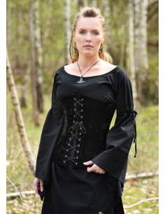 Grande corsetto medievale in velluto nero
