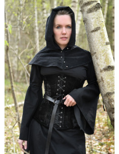 Grande corsetto medievale in velluto nero 2