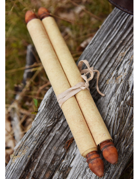 Capsa Romana portapergaminos in pelle