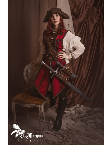 Giacca rossa per donne pirata