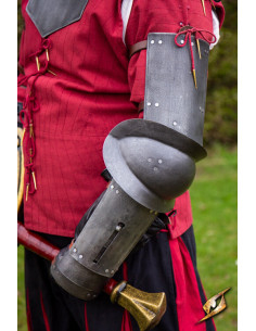 Braccia medievali in acciaio modello Landsknecht,...