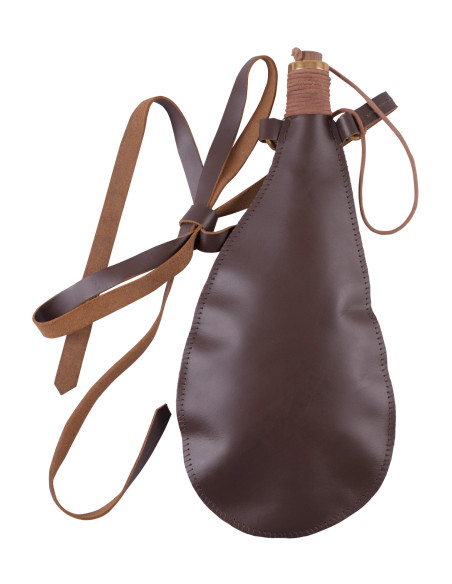 Bottiglia medievale d'acqua in pelle...