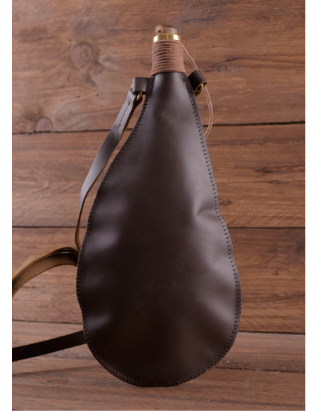 Bottiglia medievale d'acqua in pelle...