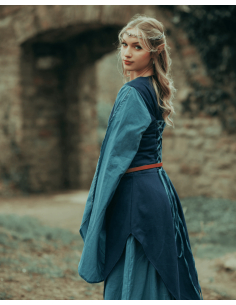 Vestito medievale in cotone modello Galatea, colore blu