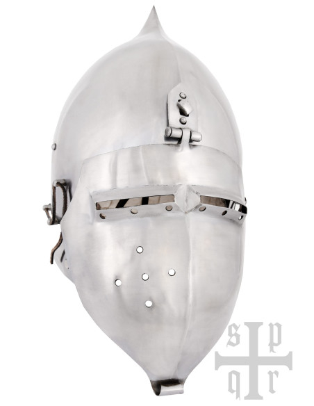 Casco Medievale con visiera e tappo a...