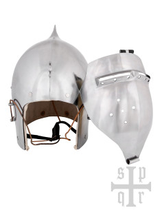 Casco Medievale con visiera e tappo a cipolla 2