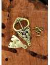 Fibbia per cintura vichinga con rivetti, ottone