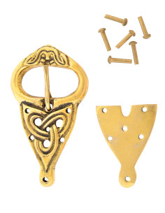 Fibbia per cintura vichinga con rivetti, ottone 2