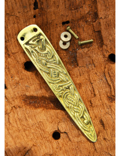 Accessorio di estremità della cintura Viking, ottone