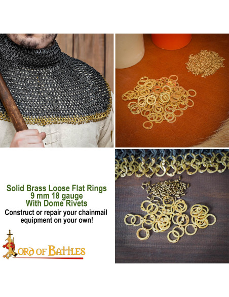 Pacchetto di anelli piani in ottone...