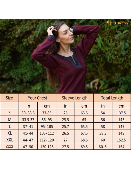 Vestito vichingo con bordi decorativi...