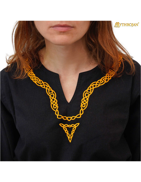 Tunika medievale in cotone con collo...