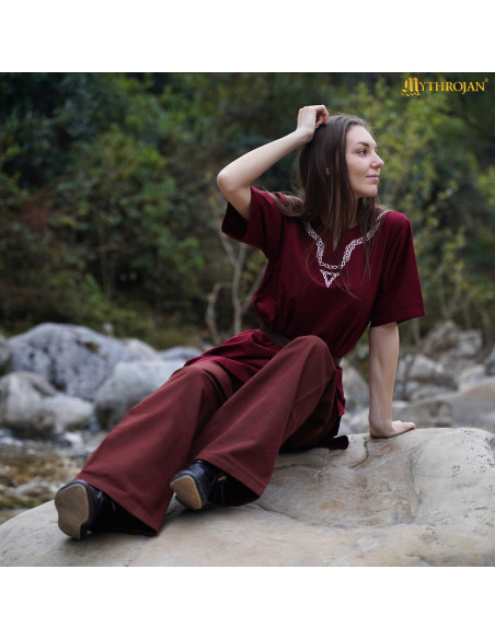 Tunica medieval di cotone con collo...