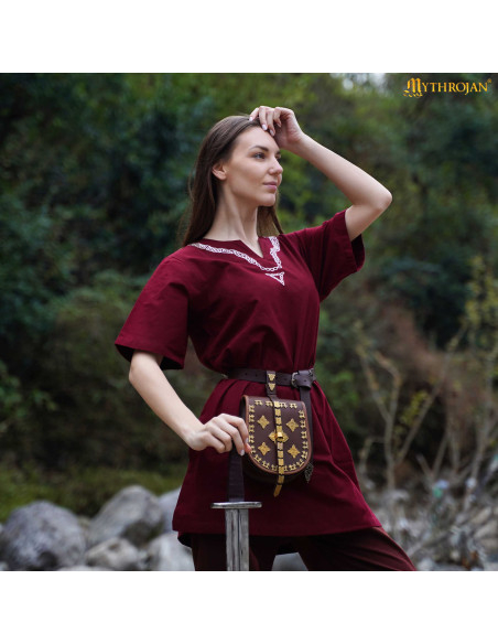 Tunica medieval di cotone con collo...