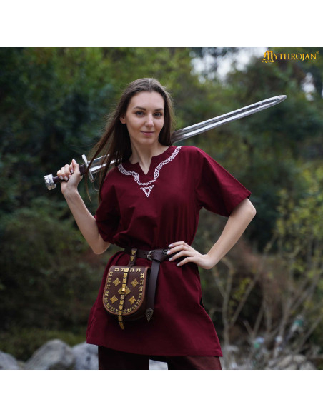 Tunica medieval di cotone con collo...