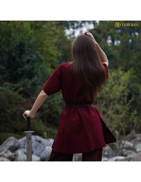 Tunica medieval di cotone con collo...