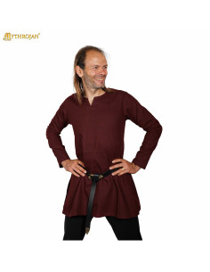 Tunica medieval in cotone modello Raider, colore marrone