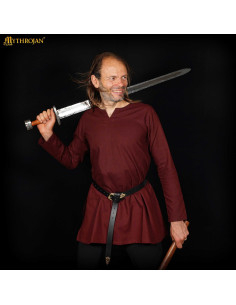 Tunica medieval in cotone modello Raider, colore marrone 2