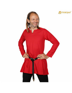 Tunica medieval in cotone modello Raider, colore rosso