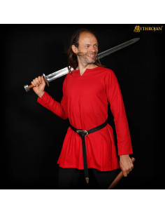 Tunica medieval in cotone modello Raider, colore rosso 2