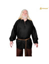 Camicia vichinga in cotone modello Avventuriero, colore nero