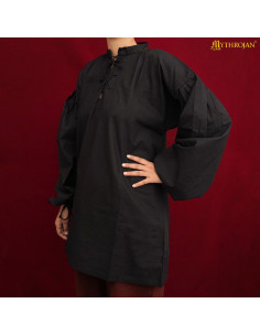 Camicia vichinga in cotone modello Avventuriero, colore nero 2