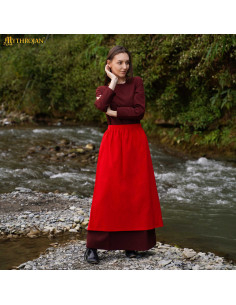grembiule medieval rinascimentale, colore rosso