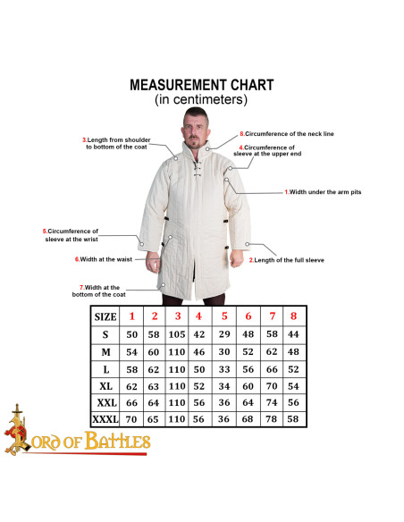 Gambesón medieval imbottito tipo 3...