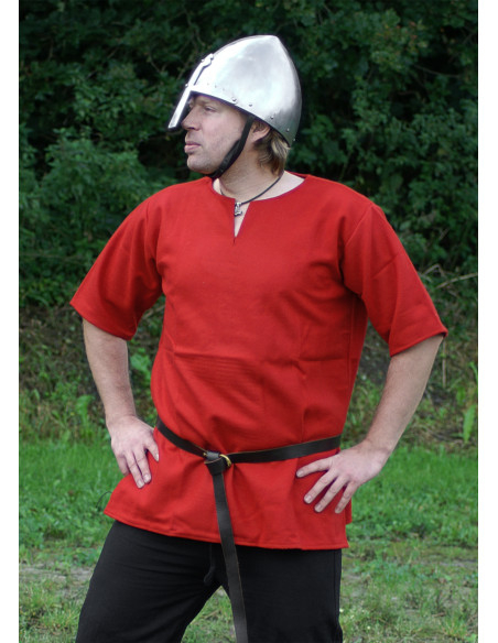 Tunica vichinga in lana, colore rosso