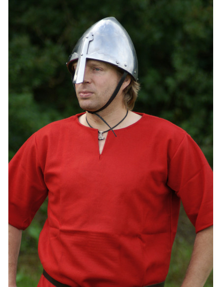 Tunica vichinga in lana, colore rosso