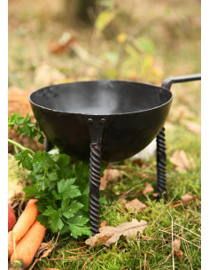 Padella-tripode medievale forgiata a mano