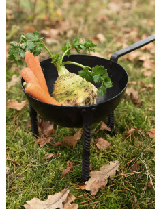 Padella-tripode medievale forgiata a mano 2