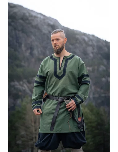 Tunika vichinga lunga modello Bragi, colore verde