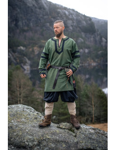 Tunika vichinga lunga modello Bragi, colore verde 2