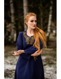 Vestito vichingo lungo modello Aslaug, colore blu 2